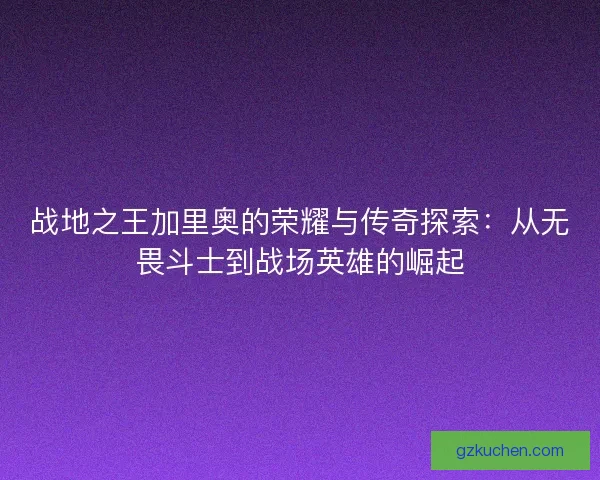 战地之王加里奥的荣耀与传奇探索：从无畏斗士到战场英雄的崛起